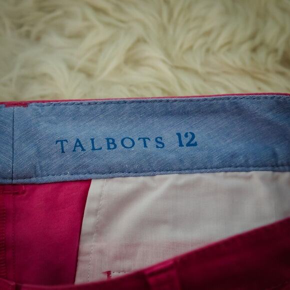 Talbots Size 12 Pink Weekend Chino Ankle Length Button Zip Cotton Stretch Pants - Picture 4 of 8